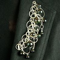 Green Marble Bubble Chain Pin
