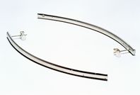 Long curved earrings - Silver
