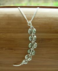 Grey Pearl Tusk Pendant Necklace