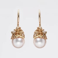 Pearl Encrusted Drop Earrings