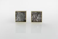 Silver and 24Ct Gold Cufflinks with Tourmalinated Quartz