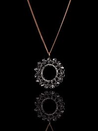 Circle Black Diamond Pendant