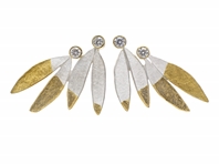 Silver, Fine Gold and diamond studs