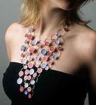 Macropod necklace. Silver and polypropylene