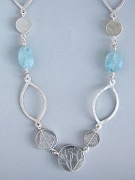 aquamarine coin necklace