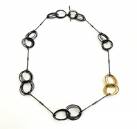 Black & Gold Hoop Necklace