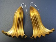 Brass folded and forged earrings