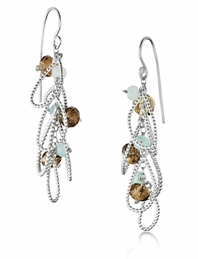 Cluster Earrings with Amazonite and Avneturine