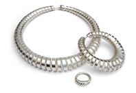 Textured silver spiral set: