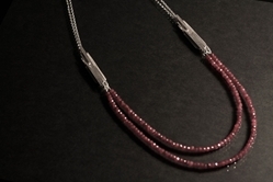 necklace silver and rubies