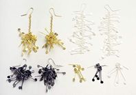 Earrings, 18ct yellow gold and silver.