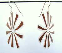 Forged and laminated copper earrings