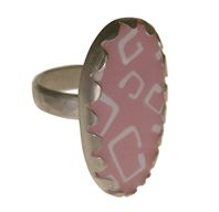 Patterned Oval Ring