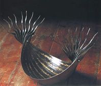 Hand forged and brazed steel bowl.