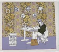 Man with tea and plates