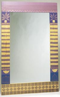 Handmade wooden mirror.