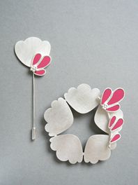 Raspberry Petal Brooch and Pin