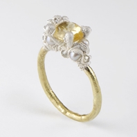 Encrusted Citrine Ring