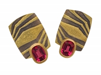 Gold and Spinel Earrings