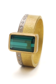 Gold, Tourmaline and Diamonds- Ring