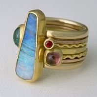 Stacking Ring with opal