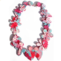 aqua pink Garland necklace
