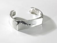 'Torn' Men's Silver Cuff with Oxidised Detail