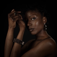 Palm bangle and earrings