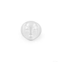 Deco Face ring in Silver