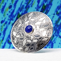 Lapis Leaf Pattern Brooch
