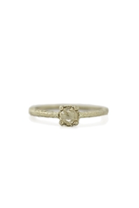 Yellow gold ring with rose cut yellow diamond