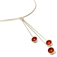 Droplet Cherry Enamel Necklace