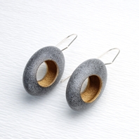 Hollow Pebble Earrings