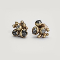 Grey Diamond Cluster Studs