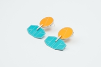 Orange & Blue Seat Earrings
