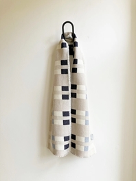 Small flora Scarf in cobble, smoke, navy & white