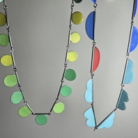 Two Necklaces  - Enamel, silver and stainless steel